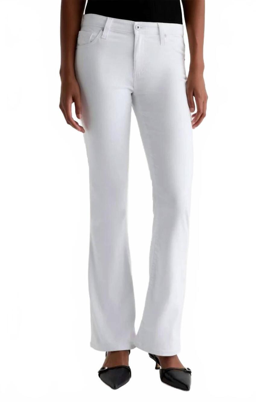 NEW AG JEANS angel low-rise bootcut jeans in gallery white